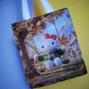 Sanrio Autumn Hello Kitty On Swing Tote Bag